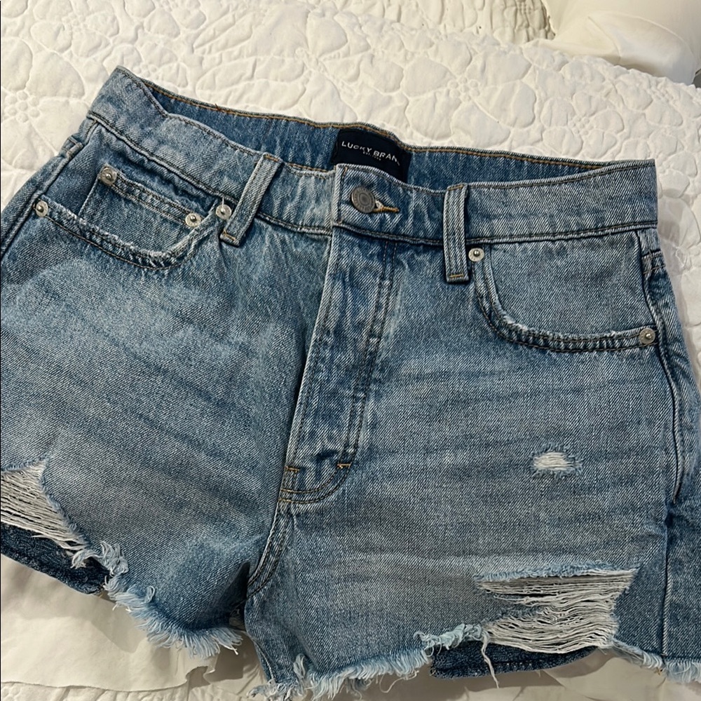 Lucky Brand Blue Distressed Jean Shorts